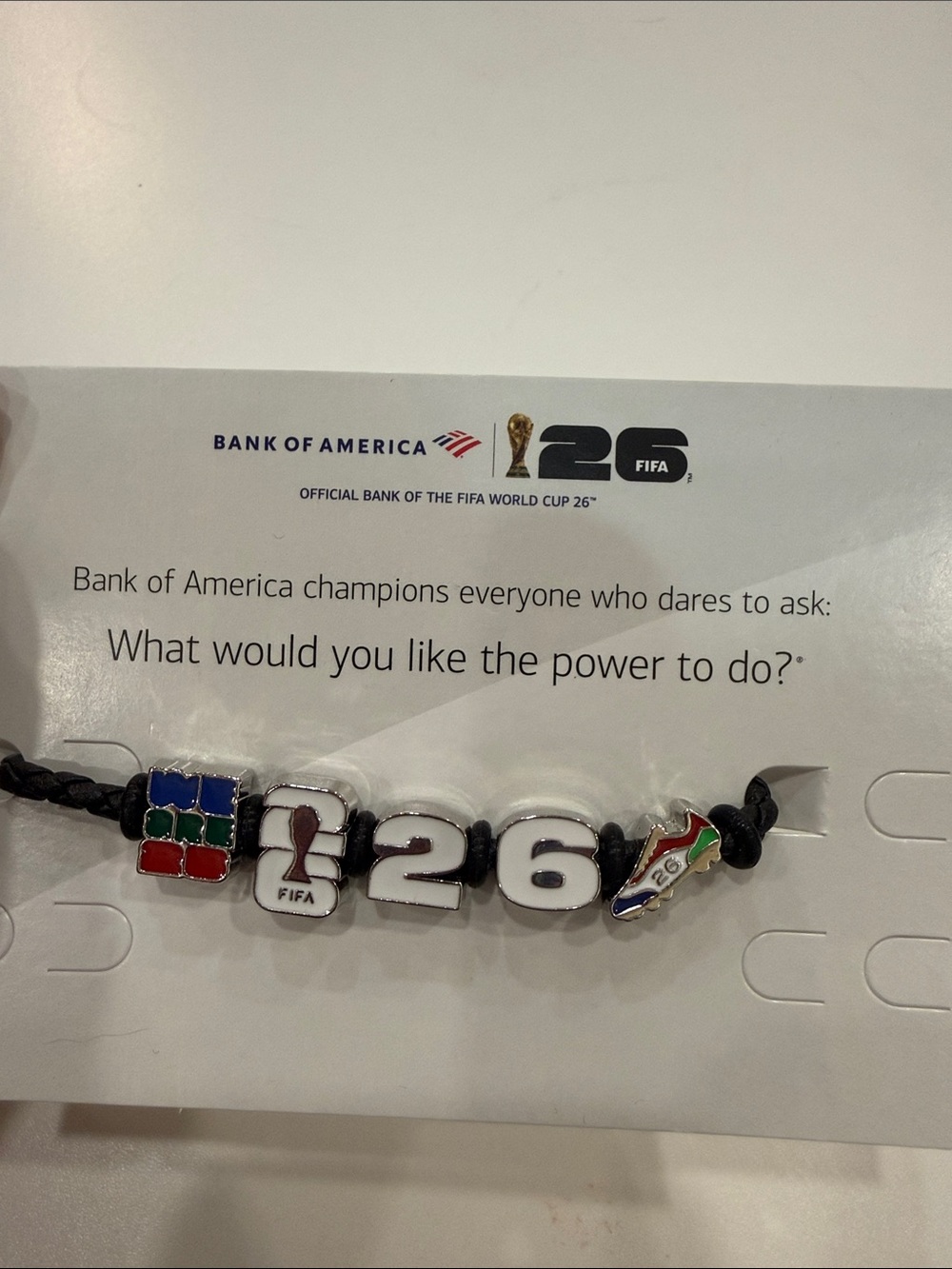 Exclusive Bank of America FIFA 26 Black Braided Charm Bracelet